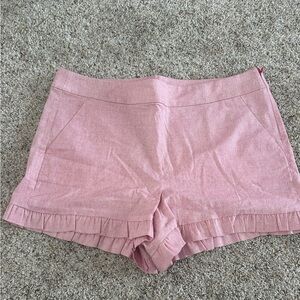 LOFT pink shorts with ruffle trim